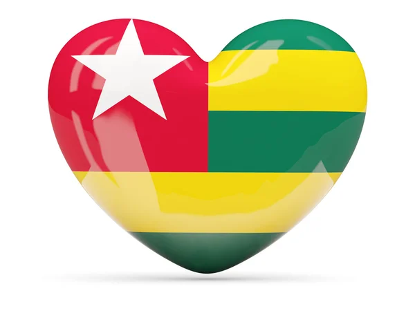 Heart shaped icon with flag of togo — Stock Photo, Image