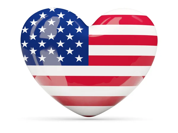 Ikona z flaga Stanów Zjednoczonych w kształcie serca — Zdjęcie stockowe