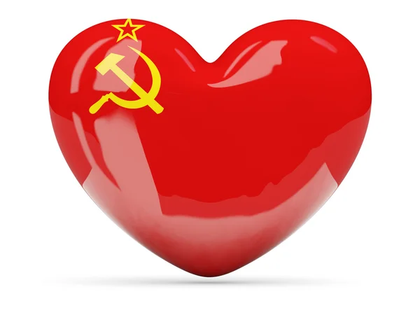 Heart shaped icon with flag of ussr — Stock Photo, Image