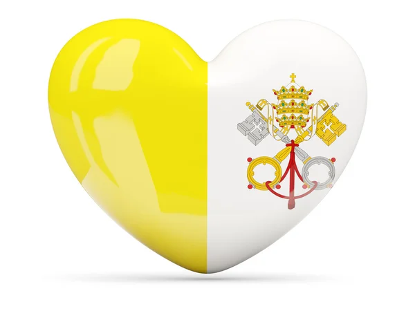 Icono en forma de corazón con la bandera de vatican city —  Fotos de Stock