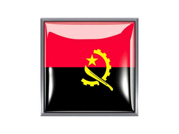 Square icon with flag of angola — Stock Photo, Image