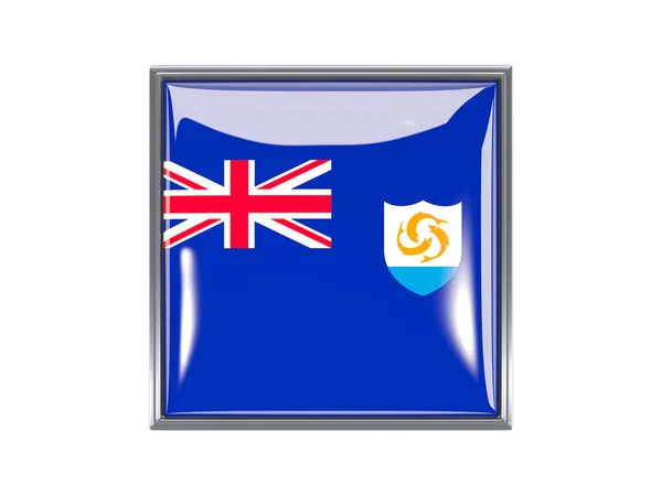 Square icon with flag of anguilla — Stock Photo, Image