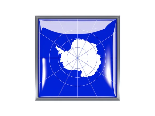 Quadratische Ikone mit antarktischer Flagge — Stockfoto