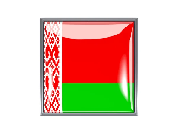 Square icon with flag of belarus — Stock Photo, Image