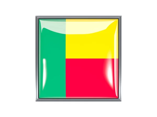 Square icon with flag of benin — Stock Photo, Image