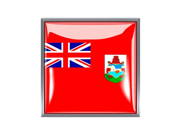 Icona quadrata con bandiera delle bermuda — Foto Stock