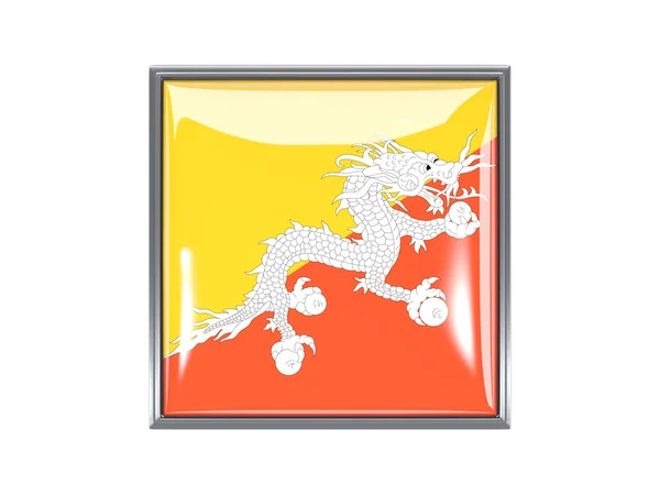 Quadratische Ikone mit Fahne von bhutan — Stockfoto