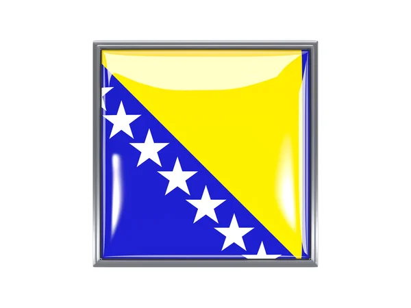 Square icon with flag of bosnia and herzegovina — Stock Photo, Image