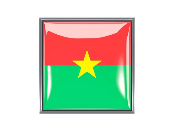 Icône carrée avec drapeau de burkina faso — Photo