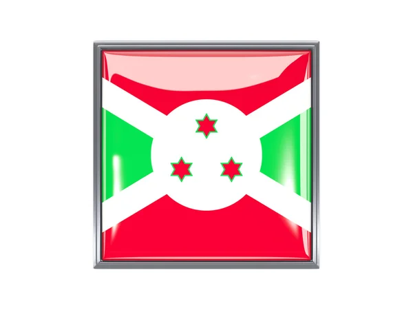 Icono cuadrado con bandera de burundi — Foto de Stock