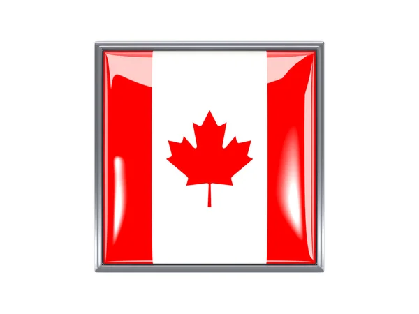 Kanada bayrağı ile kare simgesi — Stok fotoğraf
