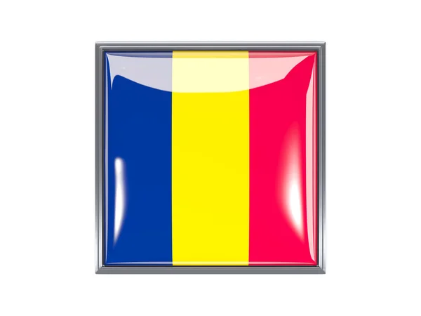 Τετράγωνο εικονίδιο με τη σημαία του Τσαντ — Φωτογραφία Αρχείου