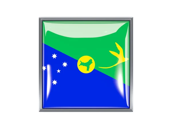 Ícone quadrado com bandeira da ilha de Natal — Fotografia de Stock