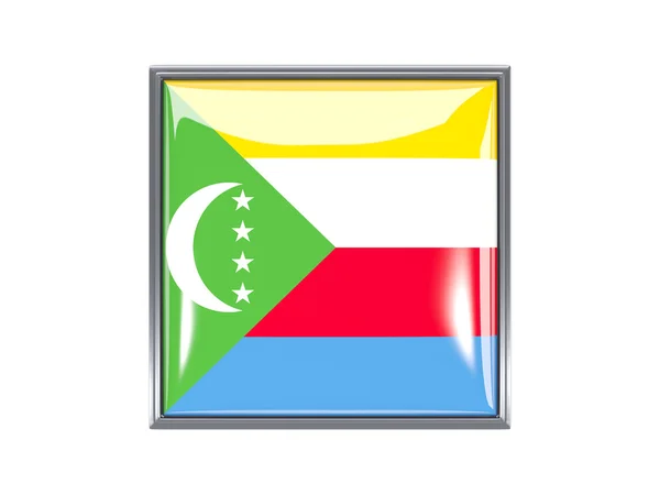 Square icon with flag of comoros — Stock Photo, Image