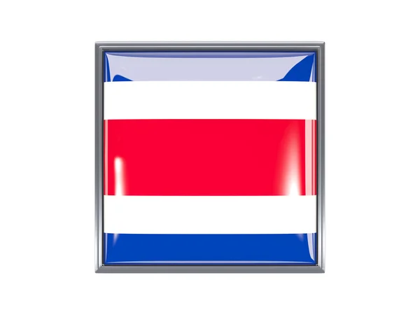 Négyzet alakú ikon a costa rica zászlaja — Stock Fotó