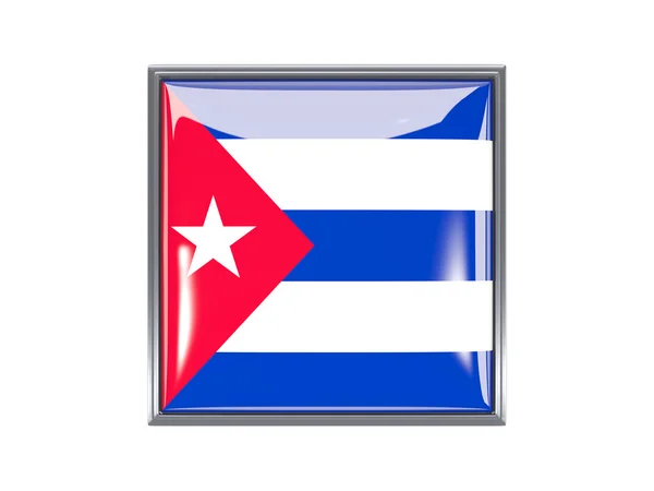 Icono cuadrado con bandera de cuba —  Fotos de Stock