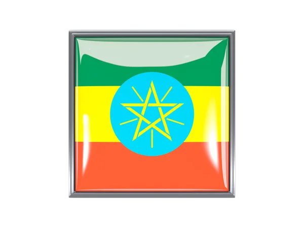 Square icon with flag of ethiopia — Stock Photo, Image