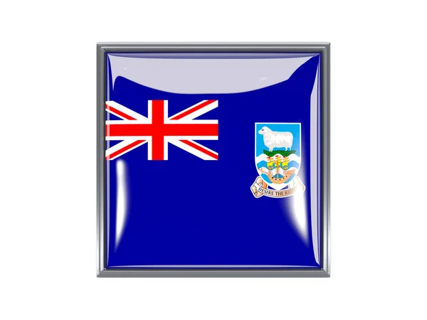 Čtvercová ikona s vlajkou z Falklandských ostrovů — Stock fotografie