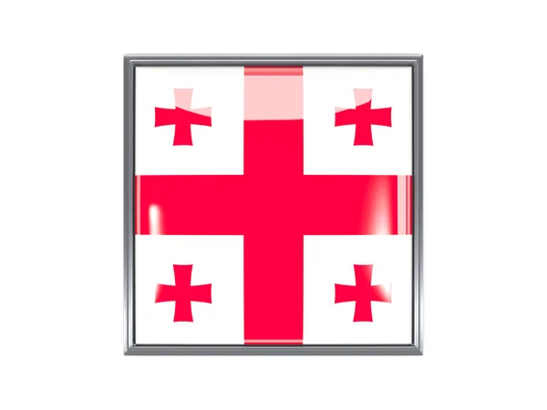 Icône carrée avec drapeau de géorgie — Photo