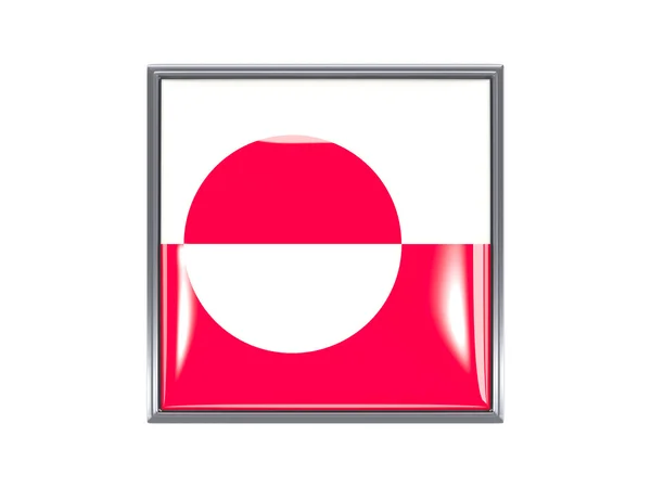 Icono cuadrado con bandera de Groenlandia —  Fotos de Stock