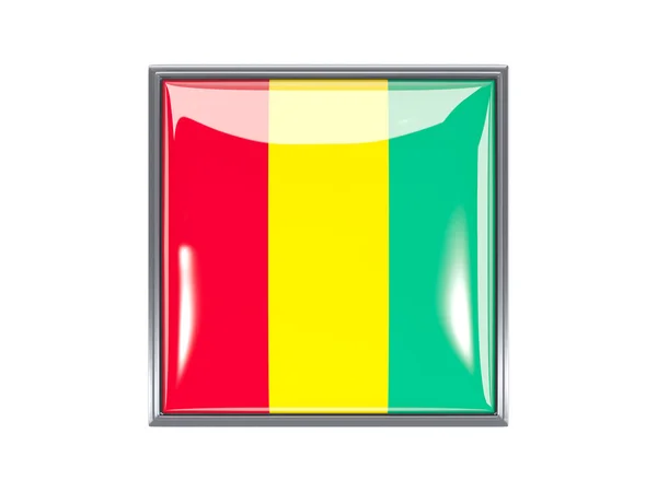 Icono cuadrado con bandera de Guinea —  Fotos de Stock