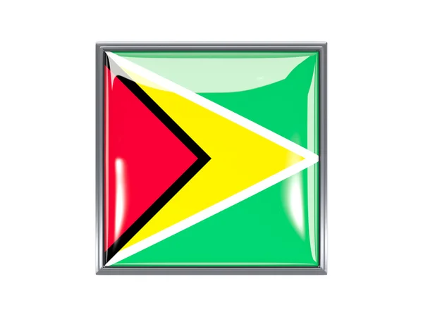 Guyana bayrağı ile kare simgesi — Stok fotoğraf