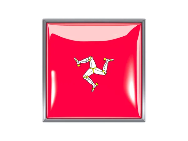 Fyrkantiga ikonen med flagga på isle of man — Stockfoto