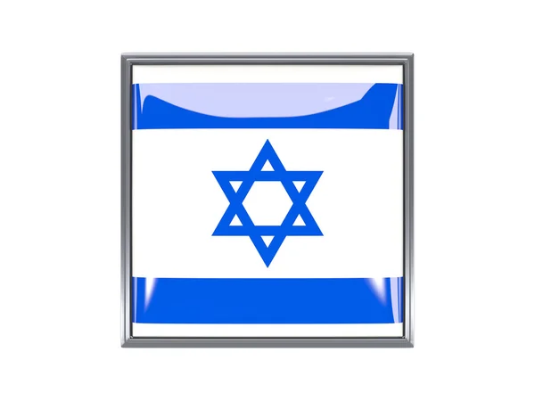 Ikon persegi dengan bendera israel — Stok Foto