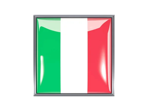 Quadratische Ikone mit italienischer Flagge — Stockfoto