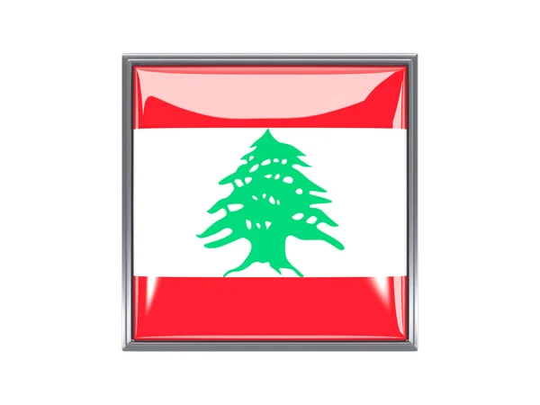레바논의 국기와 사각형 아이콘 — 스톡 사진