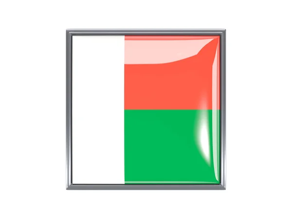 Madagaskar bayrağı ile kare simgesi — Stok fotoğraf