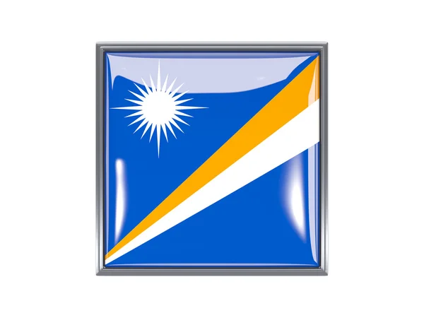 Square icon with flag of marshall islands — Stock Photo, Image