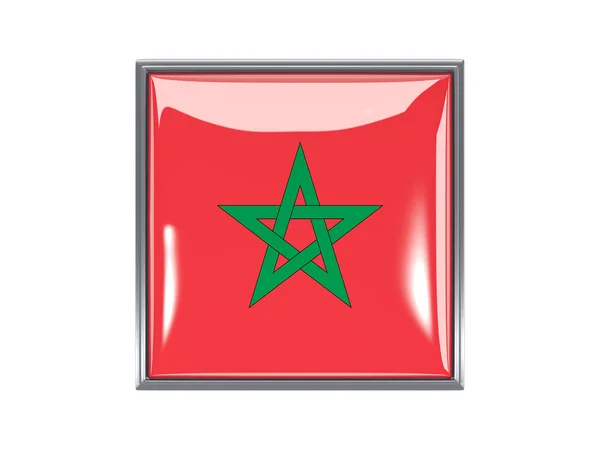 Quadratische Ikone mit marokkanischer Flagge — Stockfoto