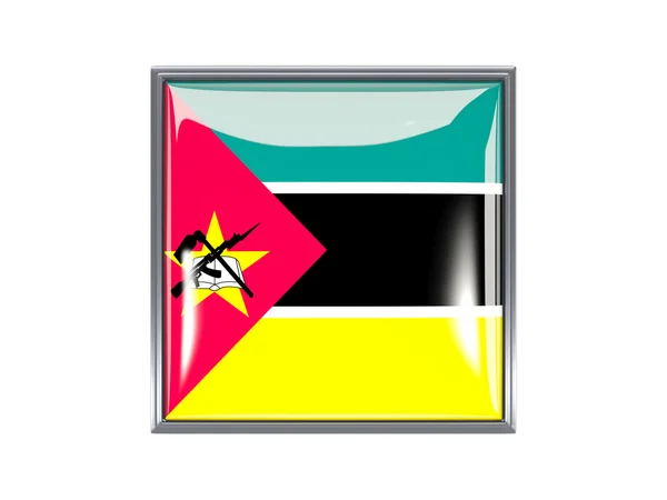 Ikona kwadratu z flaga Mozambiku — Zdjęcie stockowe