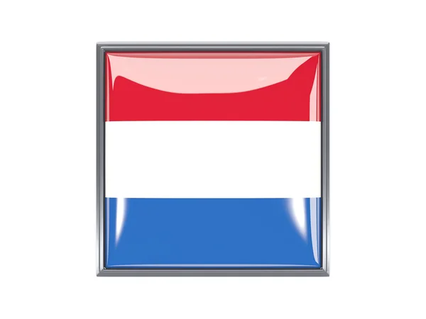 Čtvercová ikona s vlajkou Nizozemska — Stock fotografie