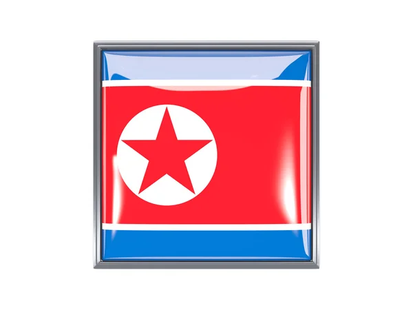 Square icon with flag of north korea — Stock Photo, Image