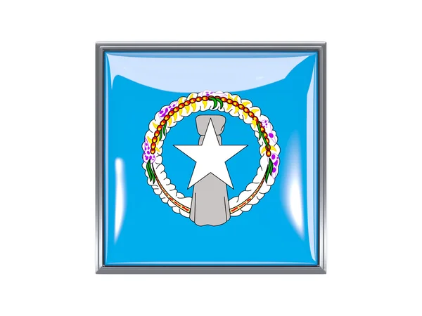 方形带的北马里亚纳群岛旗帜图标 — 图库照片