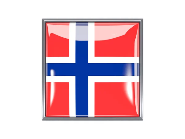 Ícone quadrado com bandeira de norway — Fotografia de Stock