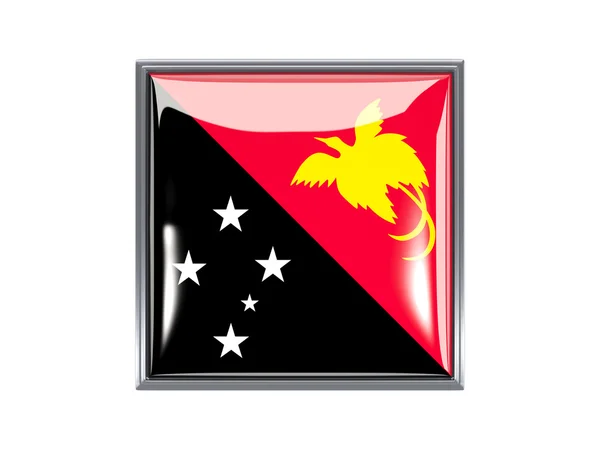 Icona quadrata con bandiera di papua nuova ghinea — Foto Stock