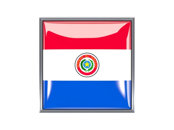 Square icon with flag of paraguay — Stock Photo, Image