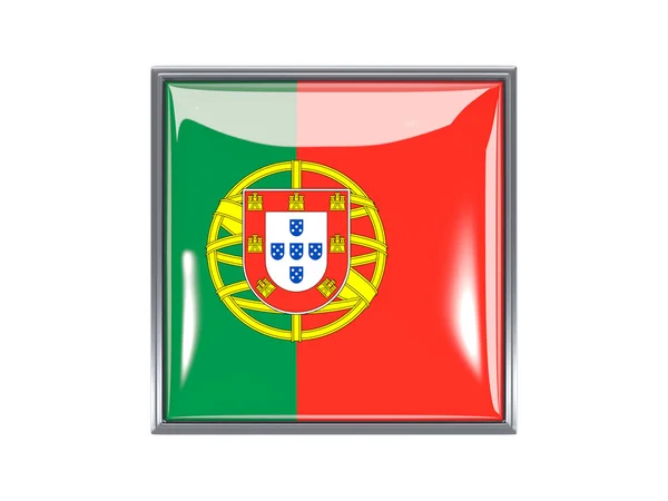 Négyzet alakú ikon a Portugália zászlaja — Stock Fotó