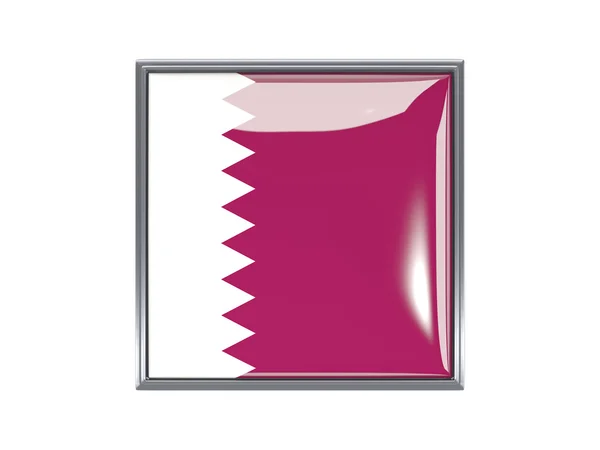 Quadratische Ikone mit der Flagge von Katar — Stockfoto