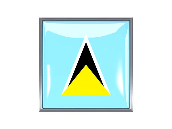 Icona quadrata con bandiera di santa lucia — Foto Stock