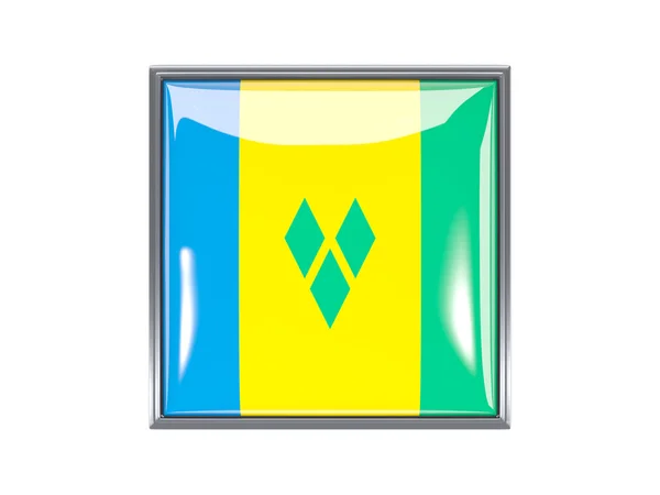 Square icon with flag of saint vincent and the grenadines — Stock Photo, Image