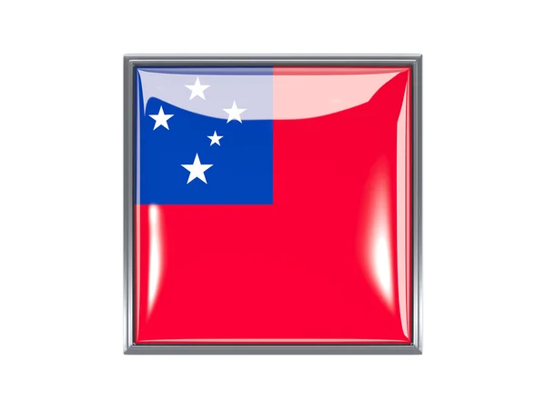 Négyzet alakú ikon a Szamoa zászlaja — Stock Fotó