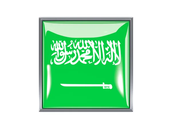 Vierkante pictogram met de vlag van Saoedi-Arabië — Stockfoto