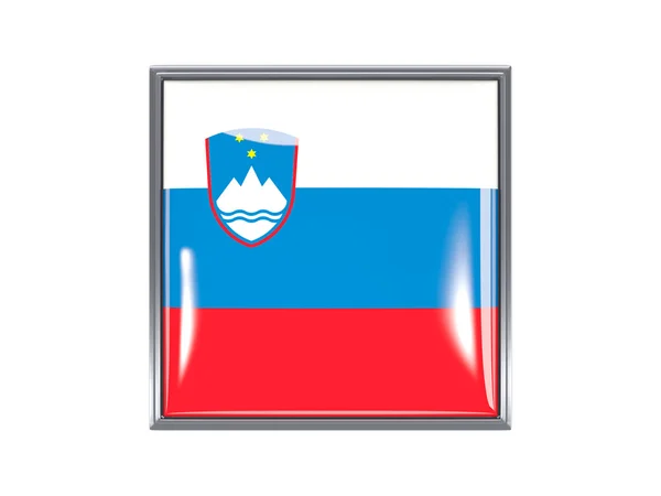 Ícone quadrado com bandeira de slovenia — Fotografia de Stock