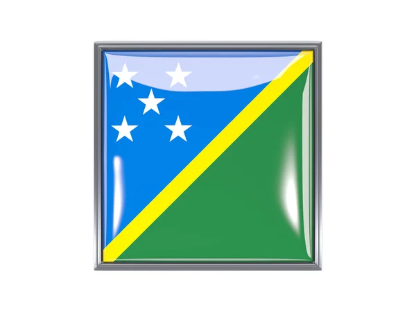 Ícone quadrado com bandeira de ilhas Salomão — Fotografia de Stock