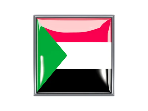 Vierkante pictogram met de vlag van Soedan — Stockfoto