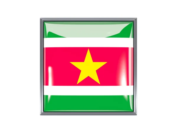 Иконка квадрата с флагом Суринама — стоковое фото